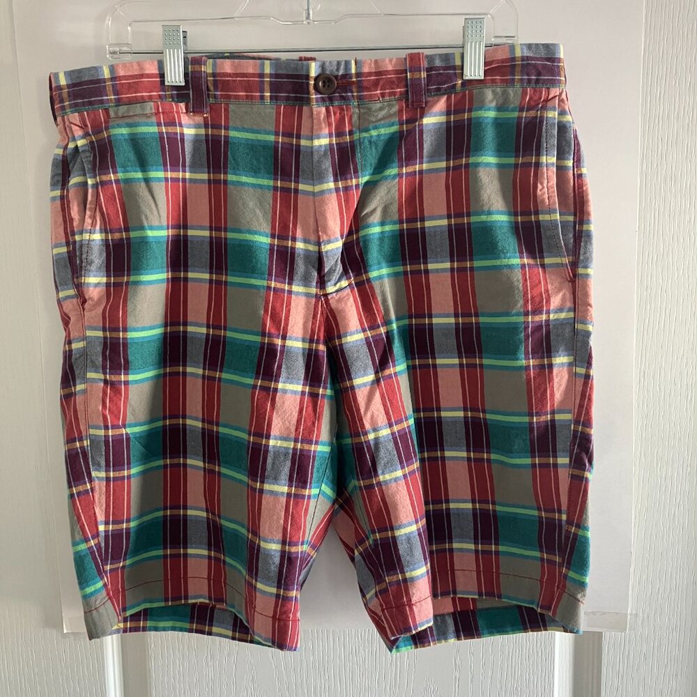 J. Crew Vintage Style Men's Indian Madras Plaid Shorts Size 34 Cotton